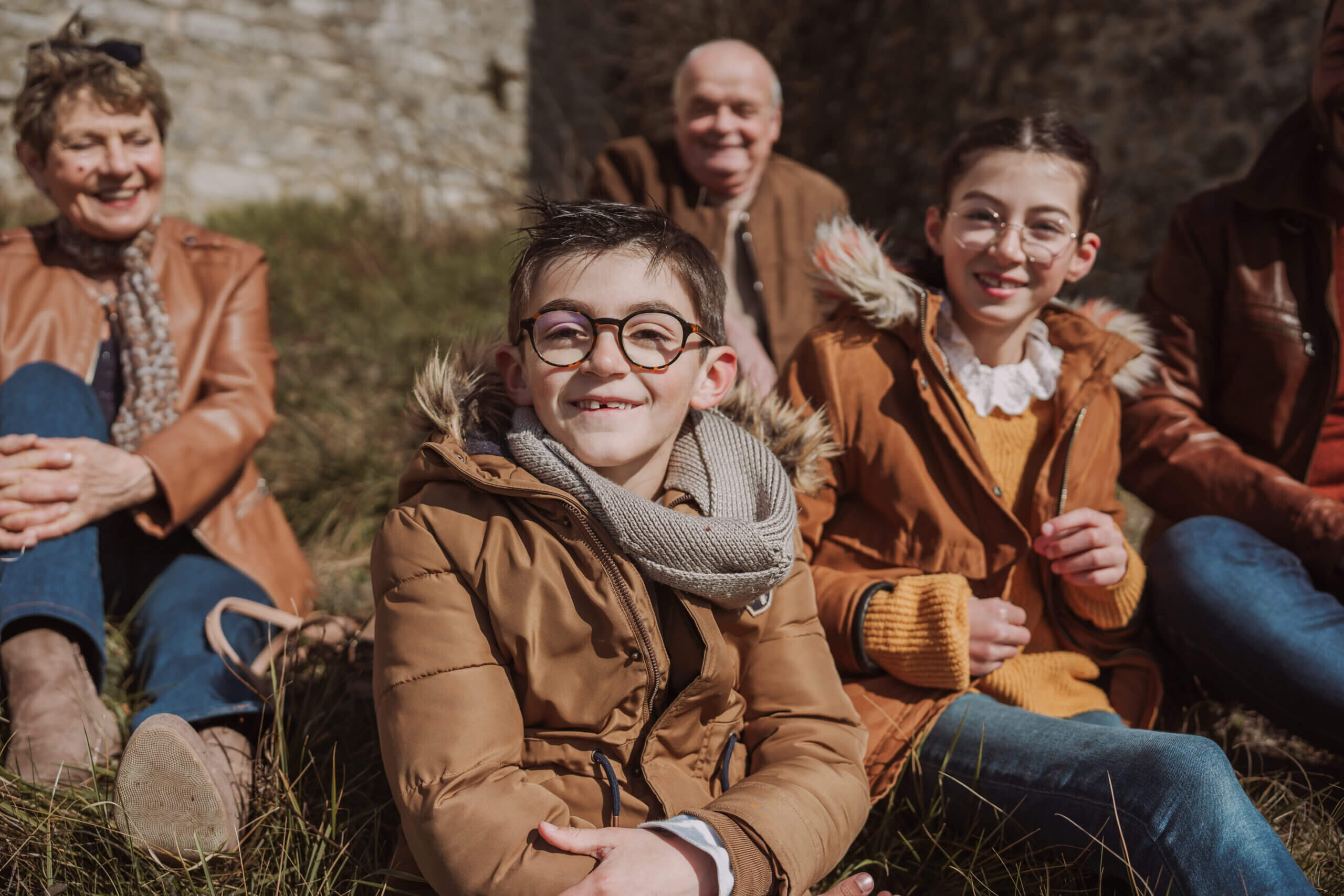 photo de famille avec les enfants