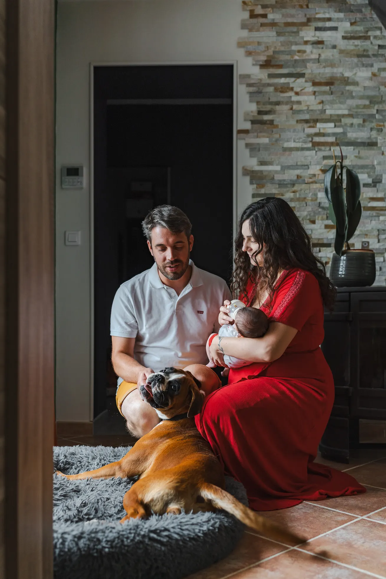 photo de famille et le chien